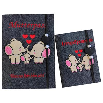 China High Quality Felt Felt Maternity Passover Cover With Certificate Passport Cover Set Impfpass Mother Passport Cover For Pregnant Women for sale