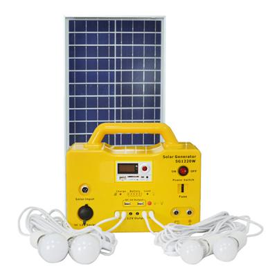 China Home 30w Home Lighting Solar Panel 220w 250w Solar Power System Power Kit Solar System With LED Bulb for sale