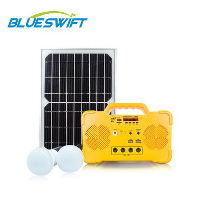 China BLUESWIFT Home Home Lighting Solar Panel Solar Power System Power Kit Solar System with LED Bulb for sale