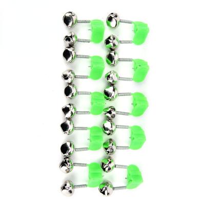 China Metal Bite Alarms Fishing Rod Bells Ring Green Sling Clip Clip Bells Outdoor ABS Metal Fishing Accessory Rod for sale