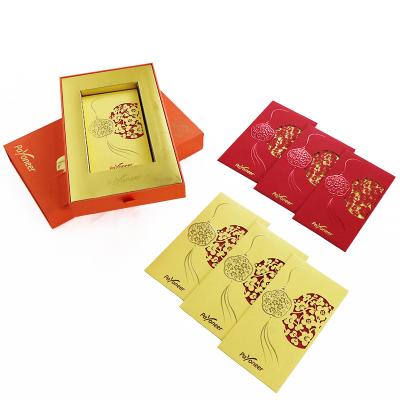 China Luxury Feeling Red Flower Paper Gift Wrapping Envelope Pearl Paper Touch Feeling Red Flower Paper Packages for sale