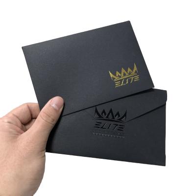 China Custom Black Gift Envelope Size A4 C5 DL Cardboard Foil Business Invitation Gift Greeting Cards Packaging Paper Envelope for sale