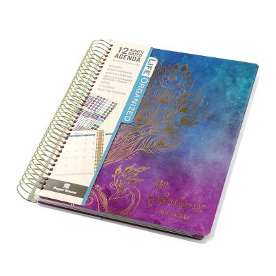 China Recyclable Full Color Metal Double Printing PVC Coating Notebook Hardcover Planner Book Spiral Coil Notebook, Office Planner Notebook for sale