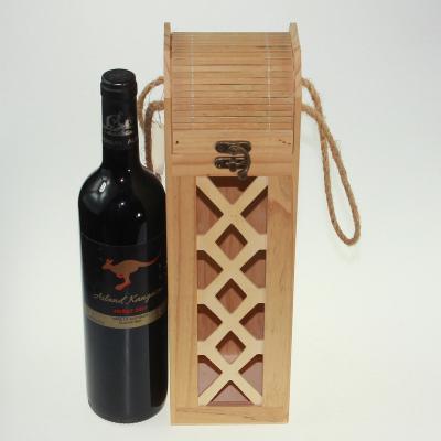 China Recycled materials wholesale high-end portable wooden packaging wine box small pine wine box wine gift box simple wooden box bottle for sale