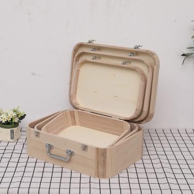 China Best Price Materials Recycled Wooden Stash Box Small Sundries Books Jewelry Wood Gift Box Storage Wooden Stash Box With Handle for sale