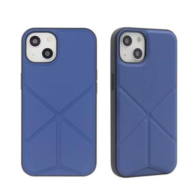 China High Quality Shockproof Mobile Back Stand Anti-fall Leather Case For iPhone 11 12 13 14 pro for sale