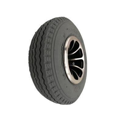 China Puncture Proof Foam Filled Poly Alloy Wheel-PU Tire Wheel-PU Foam Filled Polyurethane Inch Solid Wheels For Mobility Scooters 2.80/2.50-4 (9x3) for sale