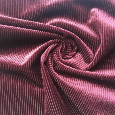 China Anti Poly Pill Rib Stripe Velor/Velvet Spandex Warp Knitted in Customized Colors for Ladies Dresses, Skirts, Shirts and Blouses for sale