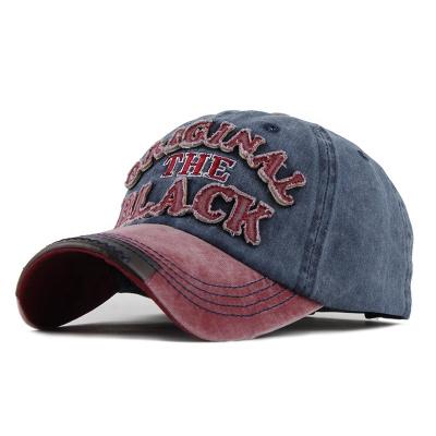 China 100% Custom Washed High Quality COMMON Logo Retro Cotton Distressed Baseball Cap Denim Embroidery Baseball Cap for sale