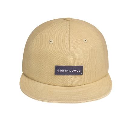 China COMMON soft top short brim patch and duct fit custom 6panel baseball caps for sale