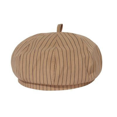 China Character 2021 autumn and winter new style striped retro fashion ladies high quality beret hats for sale