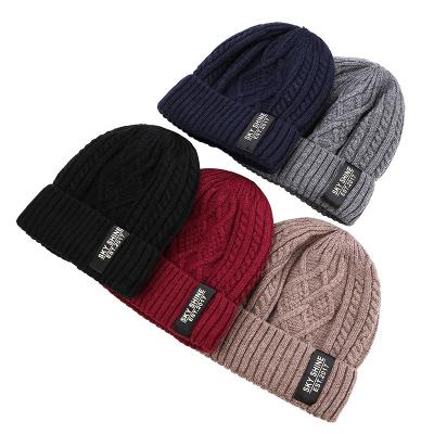 China COMMON children's autumn and winter knitted cotton hats warm and comfortable fashion solid color boy girl ski hat universal for sale