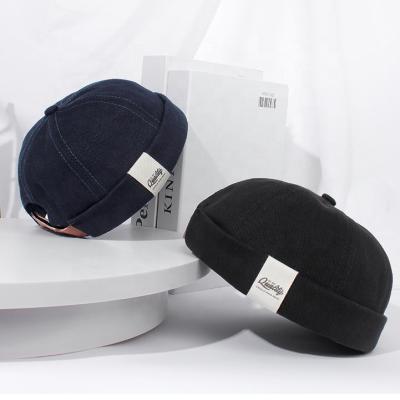 China 2021 Hot Selling Custom Logo Plush Cotton Vintage Hat Sports Brimless Patch Custom Logo Hat For Outdoor for sale