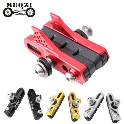 China Wholesale 1Pair MTB Road Bicycle C-Brake Caliper Pads Rack Shoes Aluminum Bike Brake Pads Rubber Blocks Cycling Accessories for sale