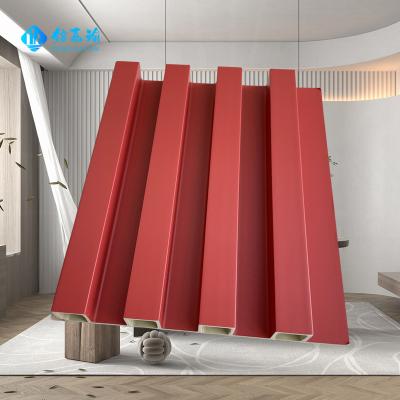 China Traditional New Building Materials PVC Coating Indoor Wood Composite Cladding Interior Decorative WPC Wall Panel for sale