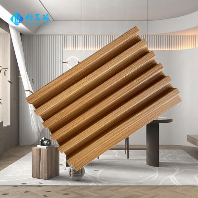 China Minimalist WPC Wall Panel Waterproof Fireproof Wood Grain Wall Cladding WPC Wall Panel for sale