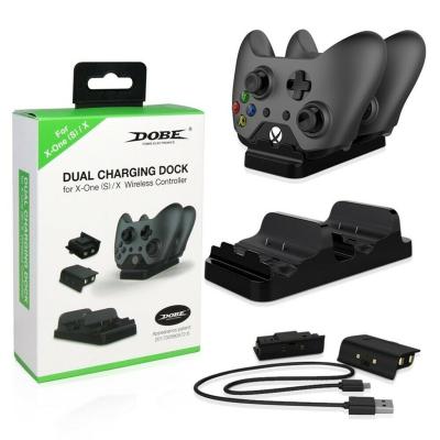 China Charging Controller Dobe Dual Charging Dock Charger For XBOX ONE Controller 2pcs Rechargeable Batteries for sale