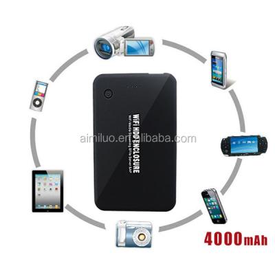 China Multi Functions Portable Wifi HDD Enclosure Support Up To 2TB Wireless Hard Disk Drive Storage for sale