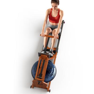 China 2022 Foldable Home Use YPOO Rowing Machine Low Rowing Machine Fitness Wooden Rowing Machine for sale