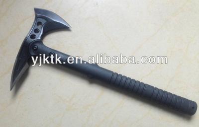 China Hot sale pofessional stainless steel double head felling axe/wooden splitting axe, fiberglass handle ax for sale