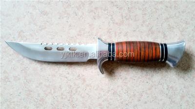 China Full Blade DUTY High Quality Fixed Knife Stainless Steel KNIFE Survival Hunting Knife With Wooden Handle for sale