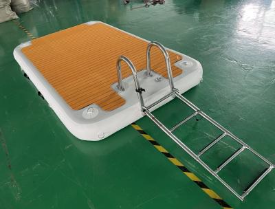 China Het Staaltrede van EVA Inflatable Dock Floats Water Mat Floating Platform With Stainless Te koop