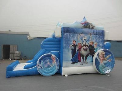 Chine Princesse stupéfiante Inflatable Combo, videur gonflable de Frozon de chariot bleu combiné à vendre