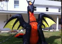 China Halloween-Dekoration 9 ft. h-Projektions-aufblasbarer Feuer-/Eis-Drache mit Flügeln zu verkaufen
