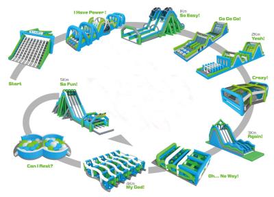 China Jogos infláveis insanos infláveis gigantes do curso de obstáculo curso/5k do obstáculo para o evento à venda