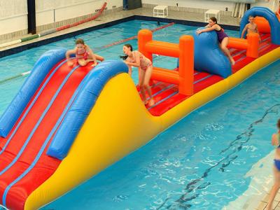 China 0.9mm PVC Inflatable Aqua Park Inflatable Water Obstacle Course For Kids for sale