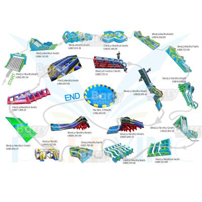 China OEM ODM Service 5k Inflatable Course Outdoor Big Adults Insane Inflatable 5k Near Me  For Kids And Adults for sale