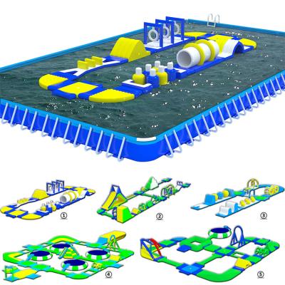 China Parque acuático flotante curso de asalto en el agua para el marco piscina en venta