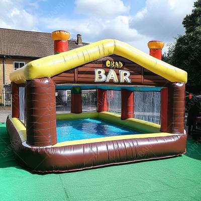 China Inflatable Pool Bar Multi-Person Leisure Bar Sofa Lounger Floating Inflatable Bar Pool for sale