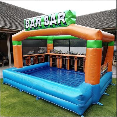 China Large Superior Design Inflatable Swimming Pool Bar Floating Water Pool Inflatable Swim Up Pool Bar for sale