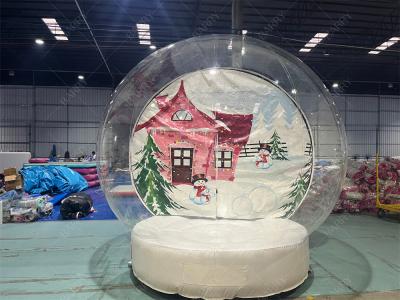 China 3m Night Club Decoration Christmas Clear Snow Globe Tent Inflatable Santa House Santa Grotto Oxford Chirstmas Bubble Tent for sale