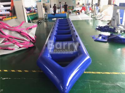 China PVC Water Park Blue Crazy Inflatable Water Flying Boat Enviromental Protection for sale