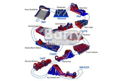 Chine Parcours du combattant gonflable de jeux extérieurs de renforcement d'équipe 5k avec le PVC de Platon à vendre