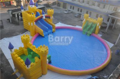 China Customized 0.9mm PVC Inflatable Water Park Ground Water Castle for sale