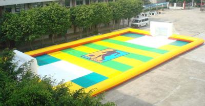 China Dry Land Inflatable Football Field , Inflatable Soccer Court with Water for sale