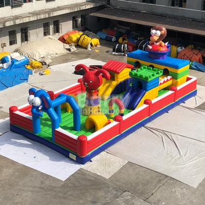 China Customize Kids Air Inflatable Bouncer Cartoon Theme Amusement Park 20mL*10mW*4mH for sale