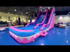 8.4x3.6x6m Custom Jumper Bouncy Kids Pink Princess Inflatable Water Slides For Party