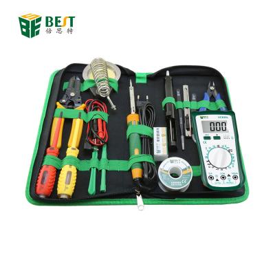 China Solda BST-113 Anti-Slip Ferro Grip Mobile Phone Repairing Tools Phone Repair Kit with Soldering Iron Multimeter for Mobile Phone Laptop PC for sale