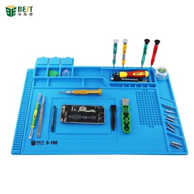 China BEST Maintenance S-160 Convenience Safety Operation Heat Resistant Solder Pad Mobile Phone Isolation Platform Easy Magnetic Silicone Insulation Protective Pad for sale