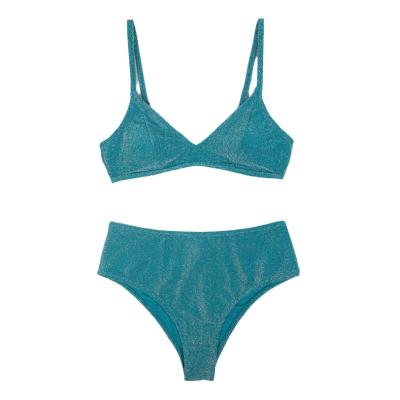 China Breathable blue Shimmery Back Hook Bikini for sale