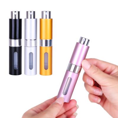 China Luxury Ready to Ship 5ml 10ml 20ml Refill Colors Matte Aluminum Twist Up Perfume Pump Spray Atomizer Bottle for sale