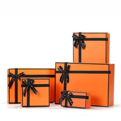 China Materials Customization Recycled Handmade Luxury Orange Costume Handbag Jewelry Gife Box for sale