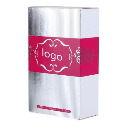 China Recycled Materials Perfume Box Printing Logo Skin Care Products Makeup Packaging Box Outer High-grade White Card Silver Stamping Cosmetic Cardboard for sale