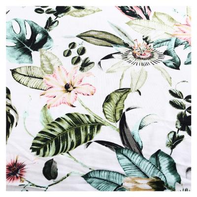 China Spandex Single Roll Fabric 95% Viscose 5% Plain Textile Tank Top Floral Printed Siro Knit Rayon Dress Fabric for sale