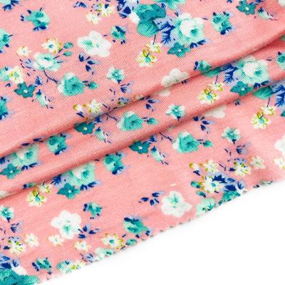 China Viable Floral Printed Fabrics Rayon Squishy Ring Spun Jersey Knitting Textiles For Dress for sale