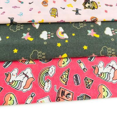 China Wholesale Shrink-Resistant Cartoon Printed Poly Spun Spun Spandex Stretch Jersey Baby Fabrics Soft Knitting Textiles For Kids for sale